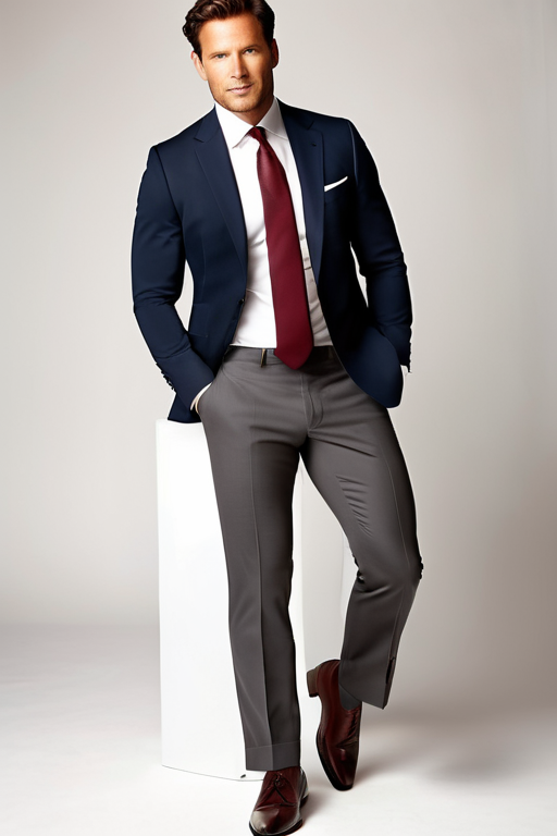 Meeting Outfit Idea: Man navy blue blue tailored blazer