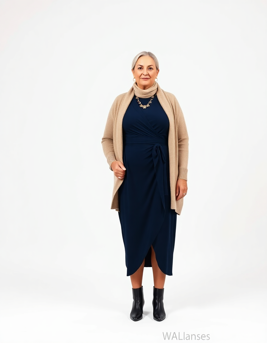 Outfit Idea for 46 year old Woman, Few-extra-pounds, Short height, Medium skin