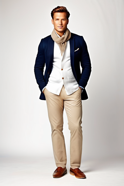 Casual Outfit Idea: Man navy blue blue blazer