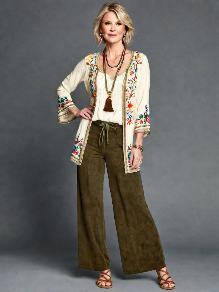 Outfit Idea for 45 year old Woman, Thin body-type, Short height, Fair skin, Blonde hair