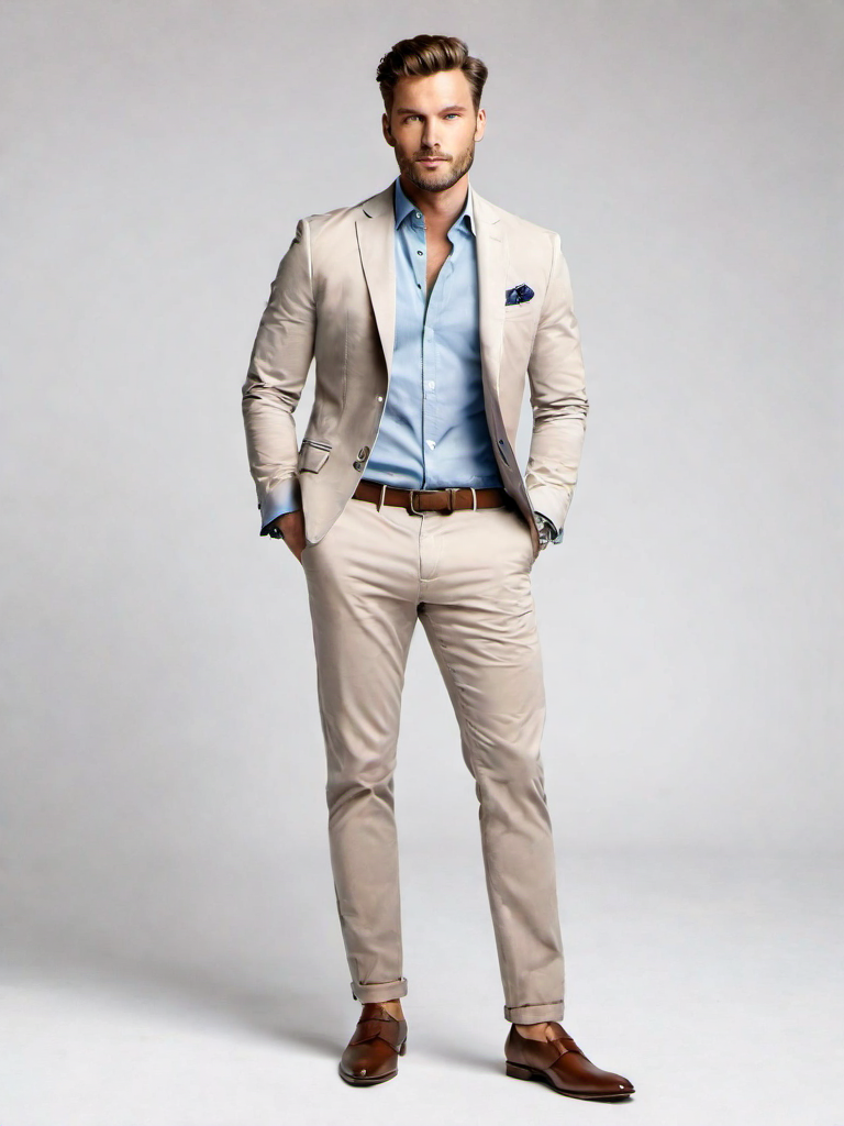 Cocktails Outfit Idea: Homme chemise bleue claire