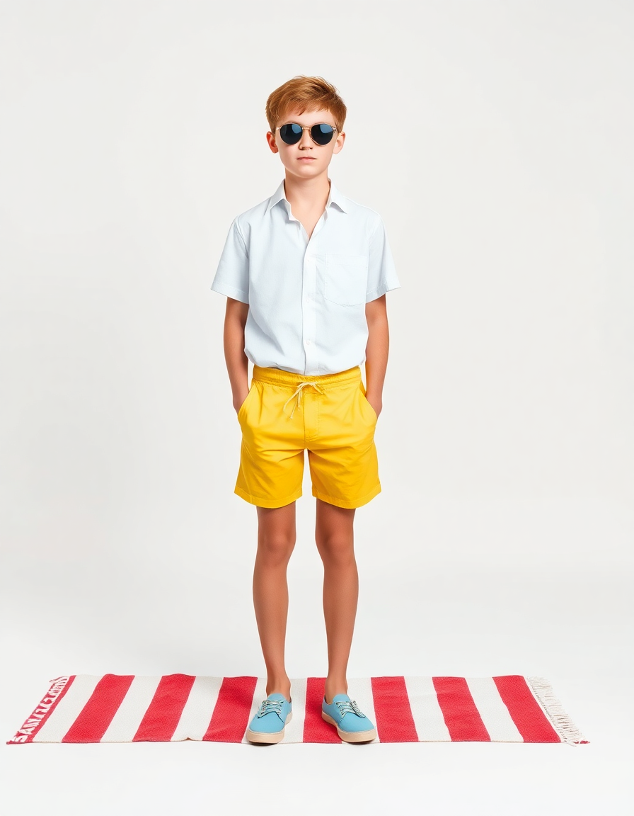 Beach-day Outfit Idea: Boys yellow retro swim trunks