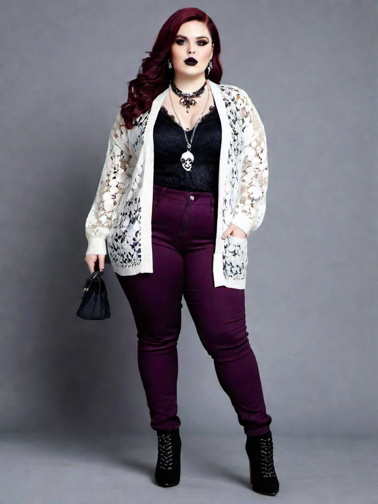 Casual Outfit Idea: Womans black lace blouse