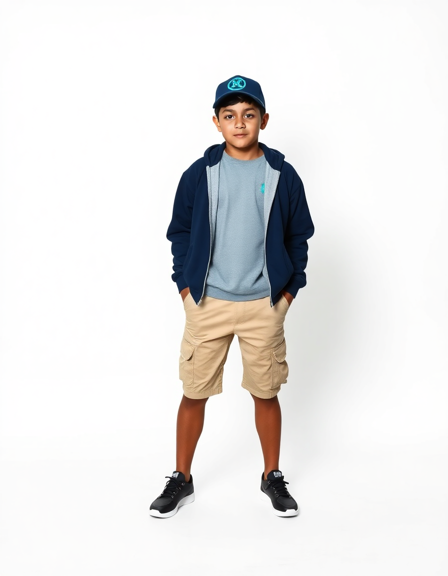 Beach-day Outfit Idea: Boys navy blue blue hoodie