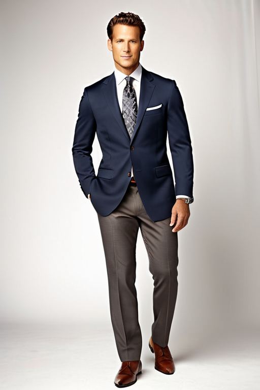 Casual Outfit Idea: Man’s navy blue blue blazer