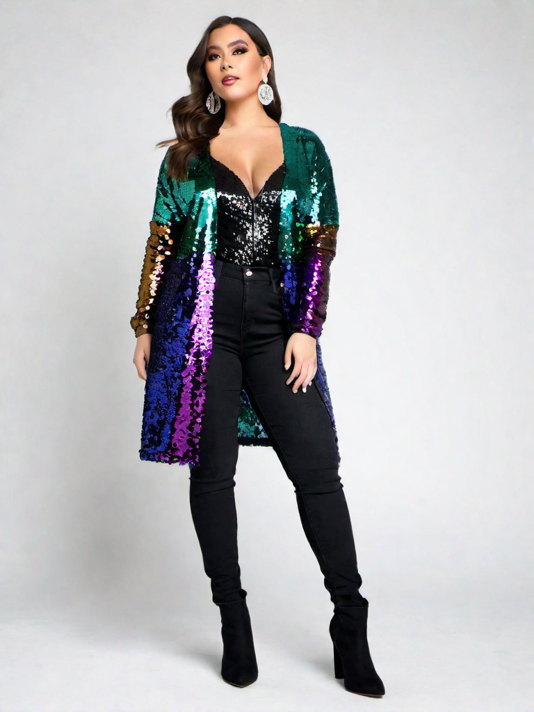 Nightclub Outfit Idea: Womans black sequin top