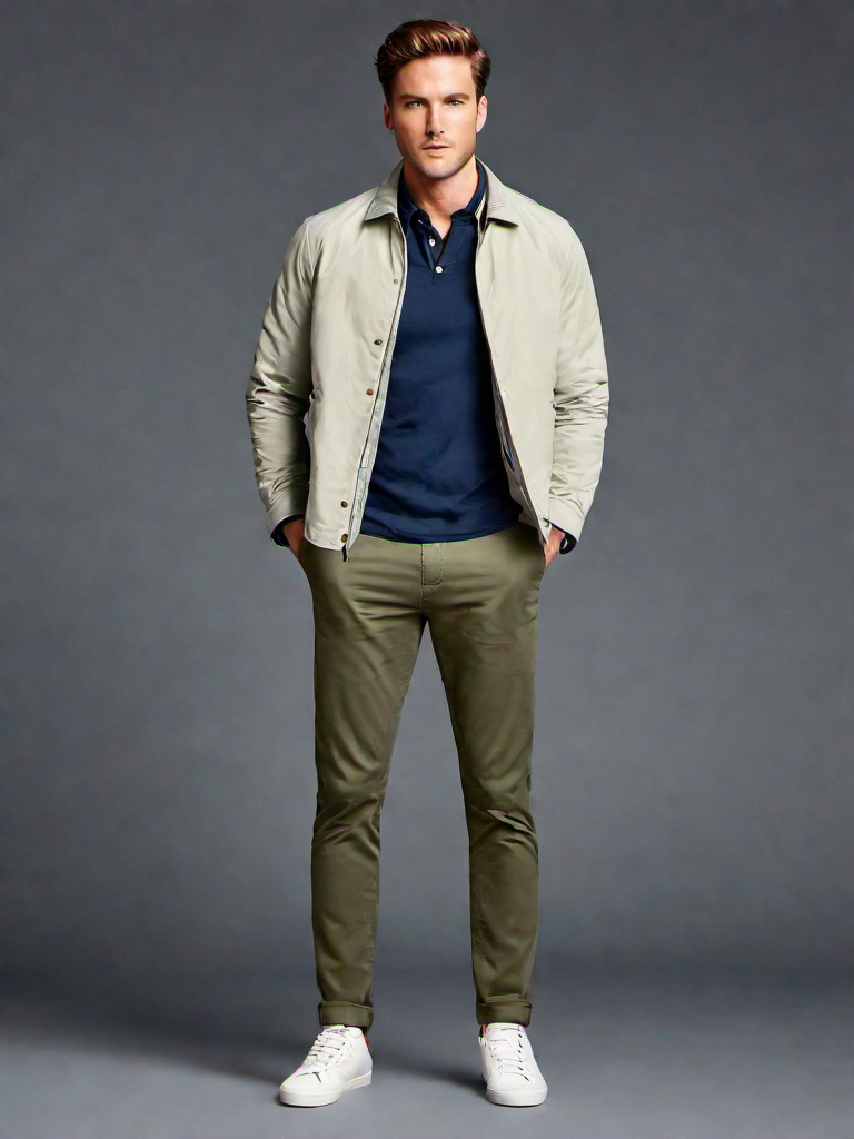 Casual Outfit Idea: Man’s navy blue blue casual shirt
