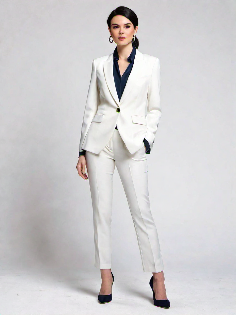 Meeting Outfit Idea: Womans tailored navy blue blazer