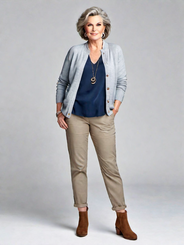 Outfit Idea for 60 year old Woman, Average body-type