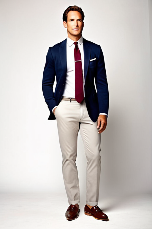 Casual Outfit Idea: Man’s navy blue blue blazer