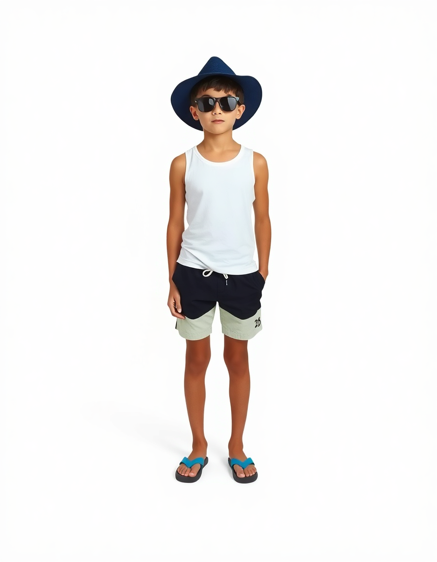 Beach-day Outfit Idea: Boys black swim trunks