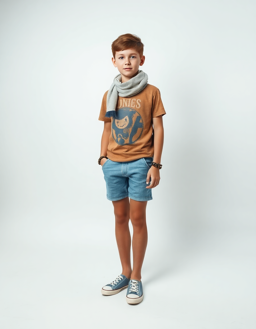 Casual Outfit Idea: Boys earthy tone graphic tee