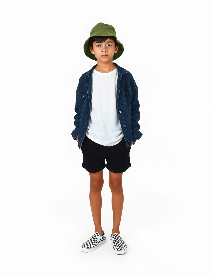 Beach-day Outfit Idea: Boys white graphic t-shirt