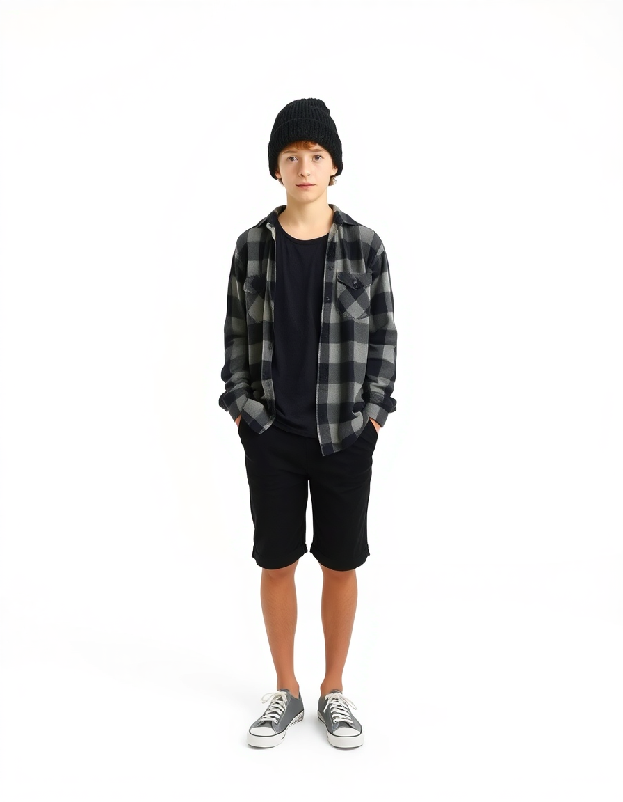 Beach-day Outfit Idea: Boys distressed black tank top