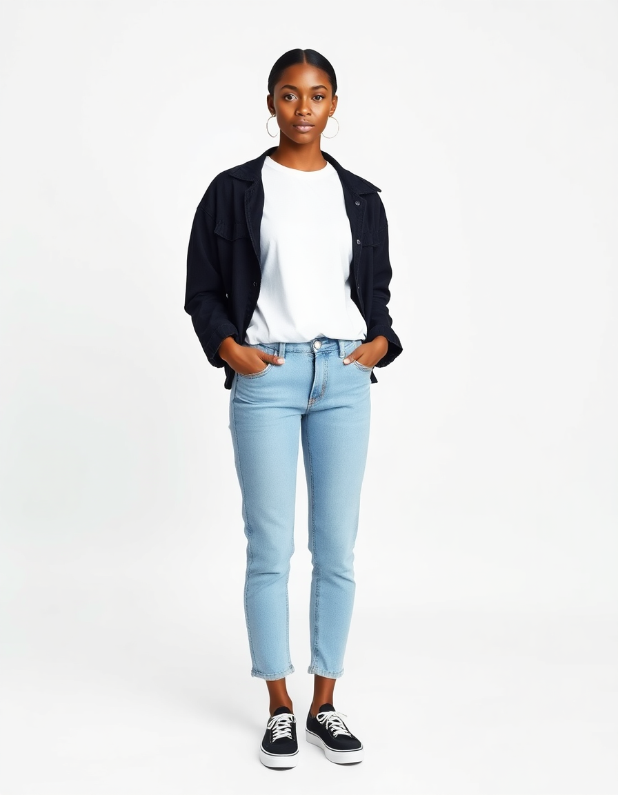 Casual Outfit Idea: Womans white oversized t-shirt