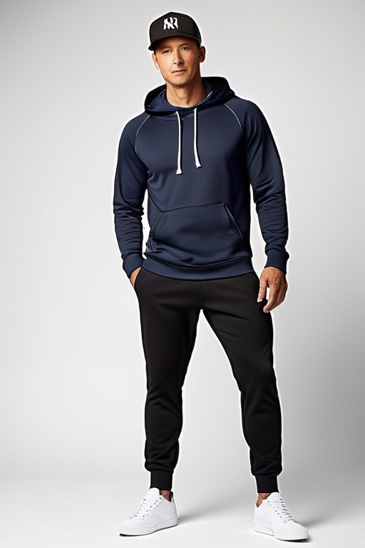 Casual Outfit Idea: Man’s gray athletic hoodie