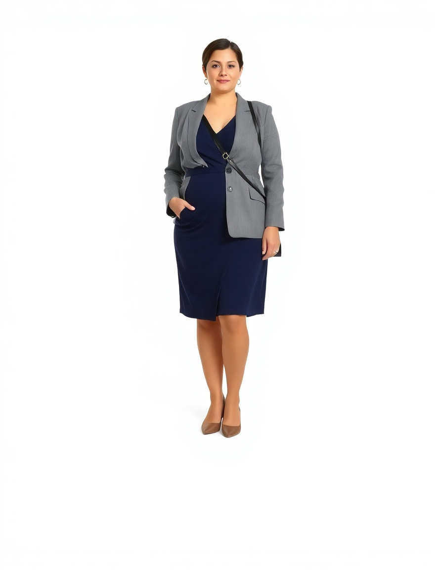 Date-night Outfit Idea: Womens navy blue wrap dress