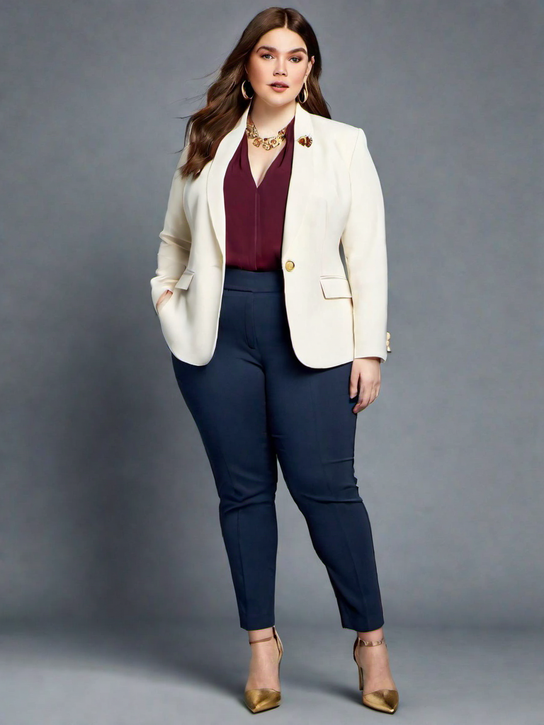 Job-interview Outfit Idea: Womans navy blue blue tailored blazer