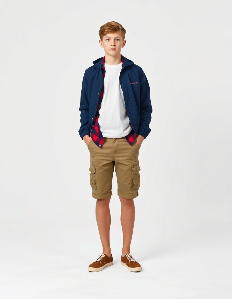 Beach-day Outfit Idea: Boys navy blue blue windbreaker jacket
