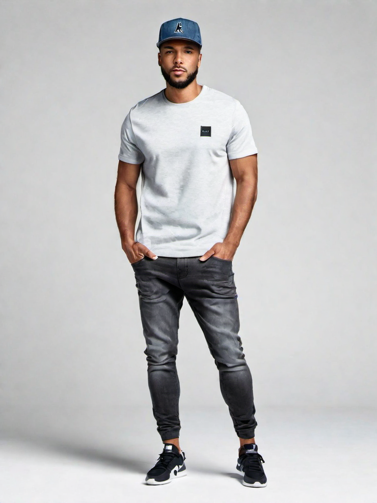 Nightclub Outfit Idea: Homme t-shirt noir ajusté