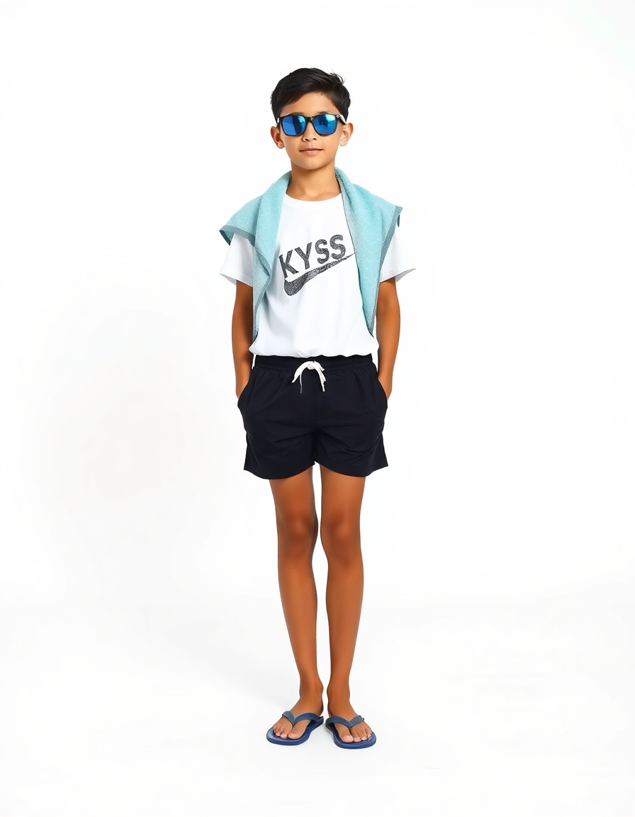 Beach-day Outfit Idea: Boys black swim trunks