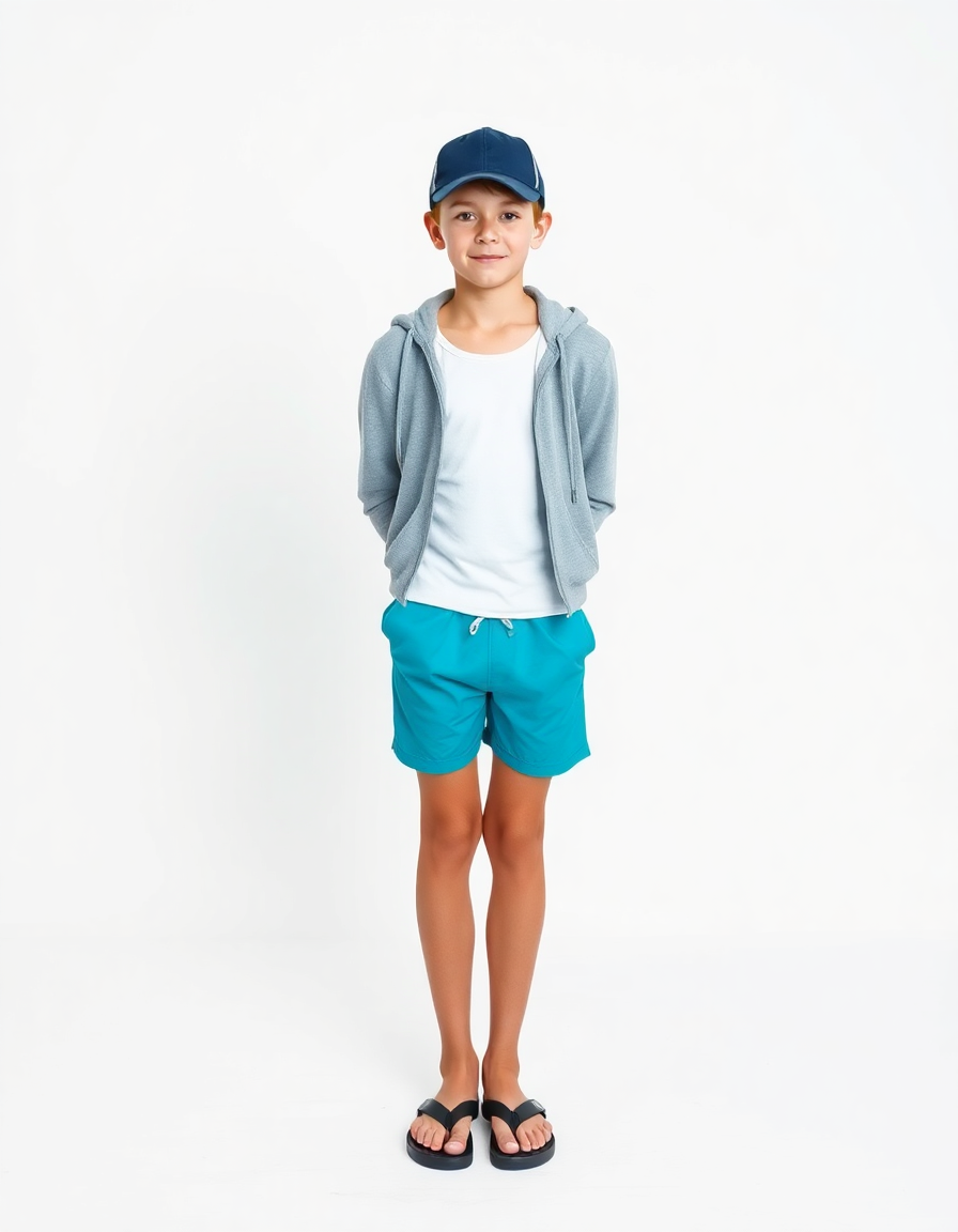 Beach-day Outfit Idea: Boys aqua blue swim trunks