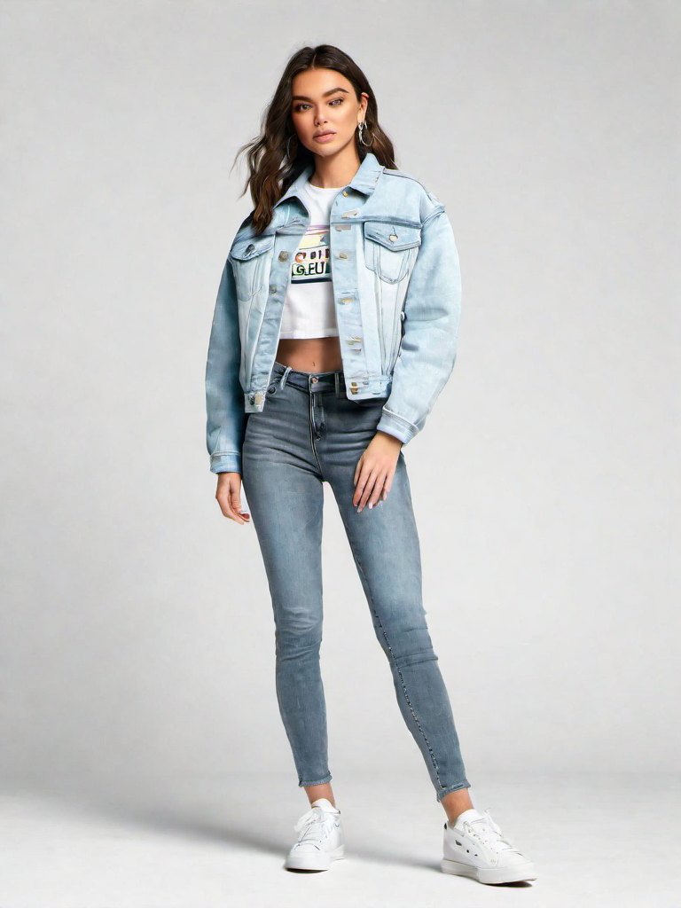 Casual Outfit Idea: Womans light denim jacket