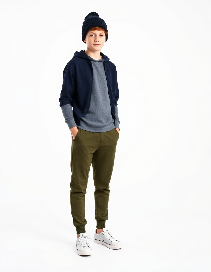 Beach-day Outfit Idea: Boys navy blue blue hoodie