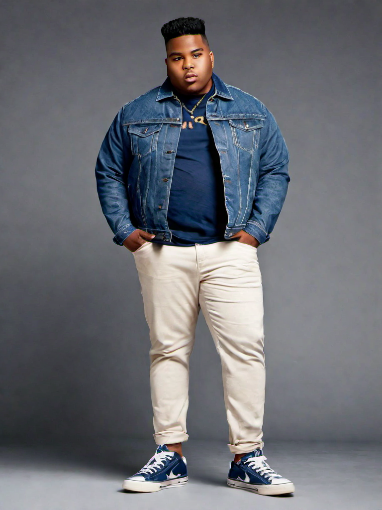 Casual Outfit Idea: Mans navy blue blue denim jacket