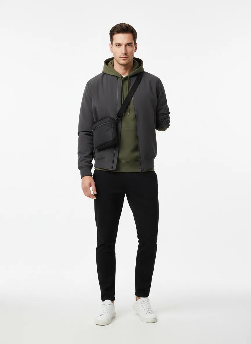 Outfit Idea for 35 year old Man, Athletic body-type, Average height, Fair skin, Brunette hair, One armed