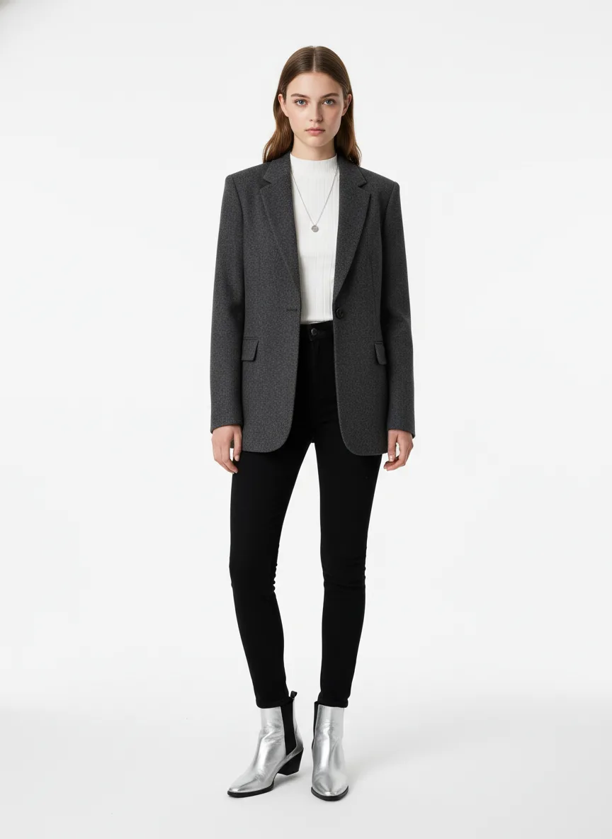 Outfit Idea for 18 year old Woman, Grey eyes