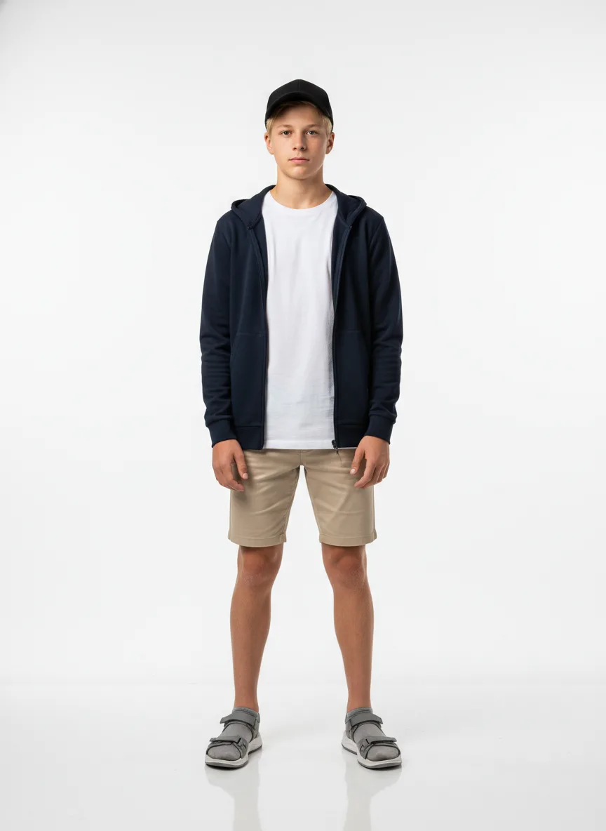 Vacation Outfit Idea: Boy beige shorts