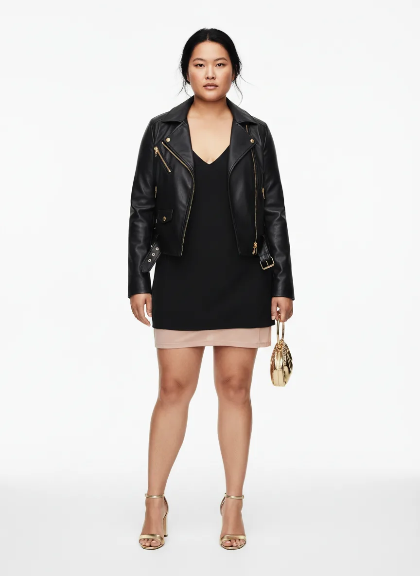 Nightclub Outfit Idea: Woman black mini dress