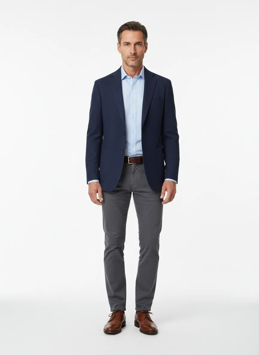 Outfit Idea for 46 year old Man, Thin body-type