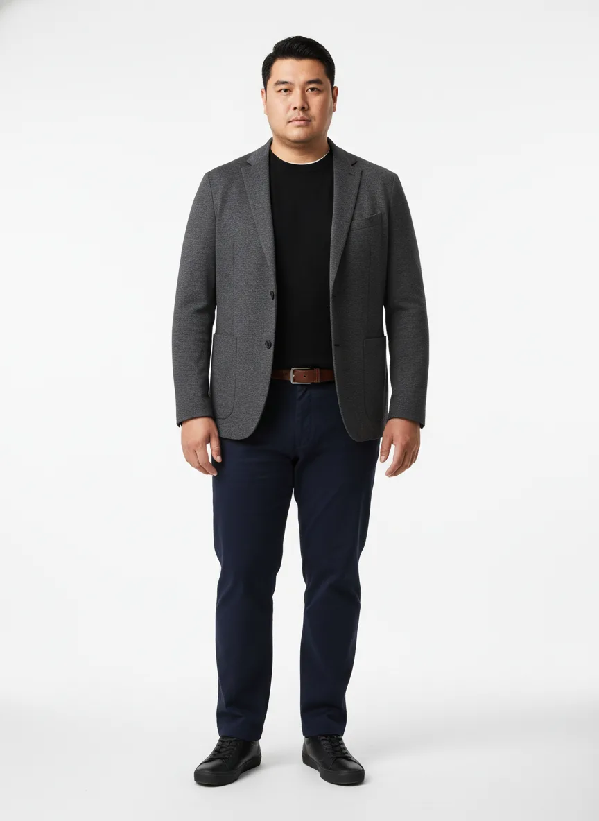 Outfit Idea for 42 year old Man, Few-extra-pounds, Average height, Medium skin, Black hair