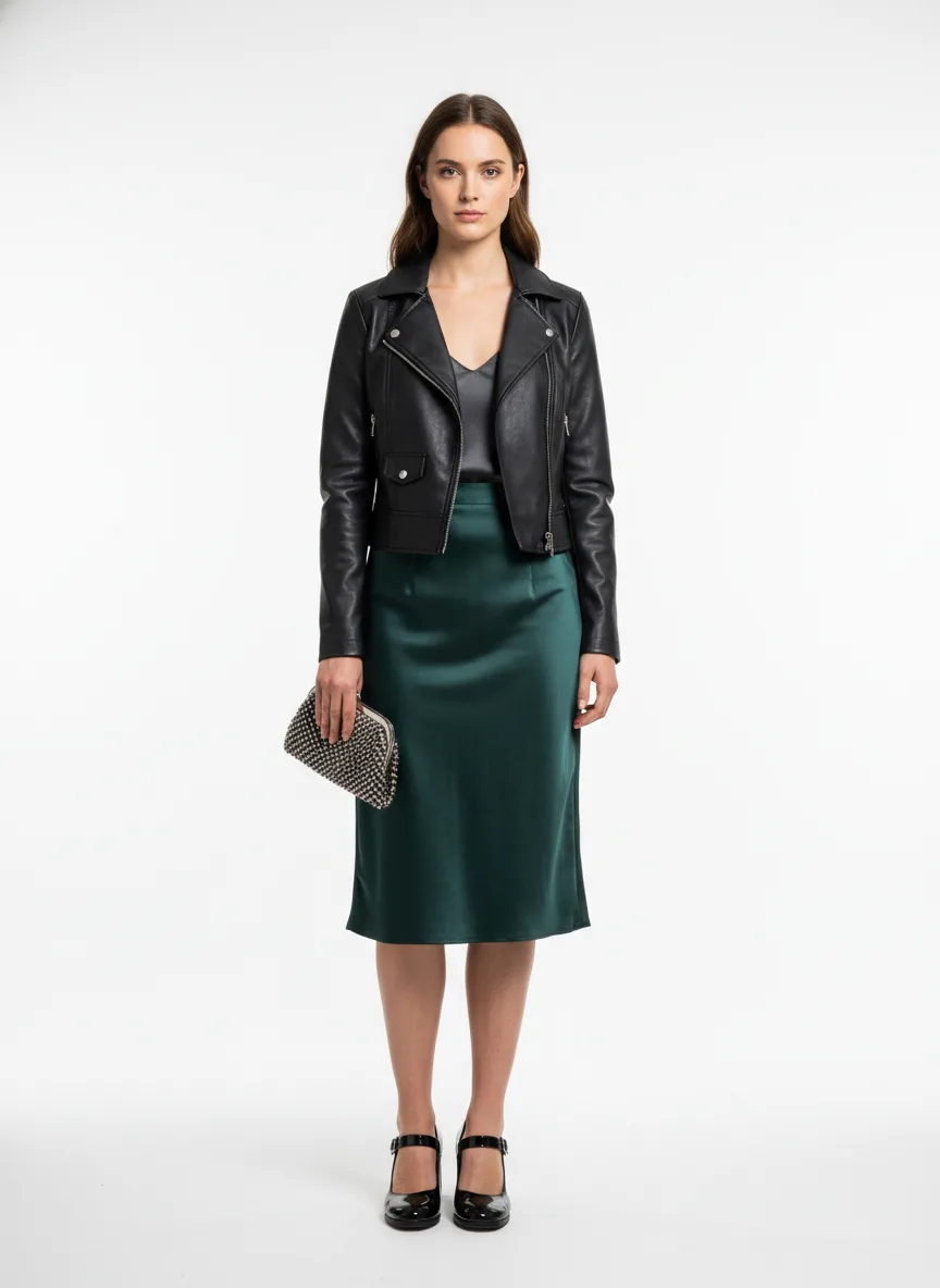 Nightclub Outfit Idea: Woman's vintage-inspired silk slip dress (charcoal)