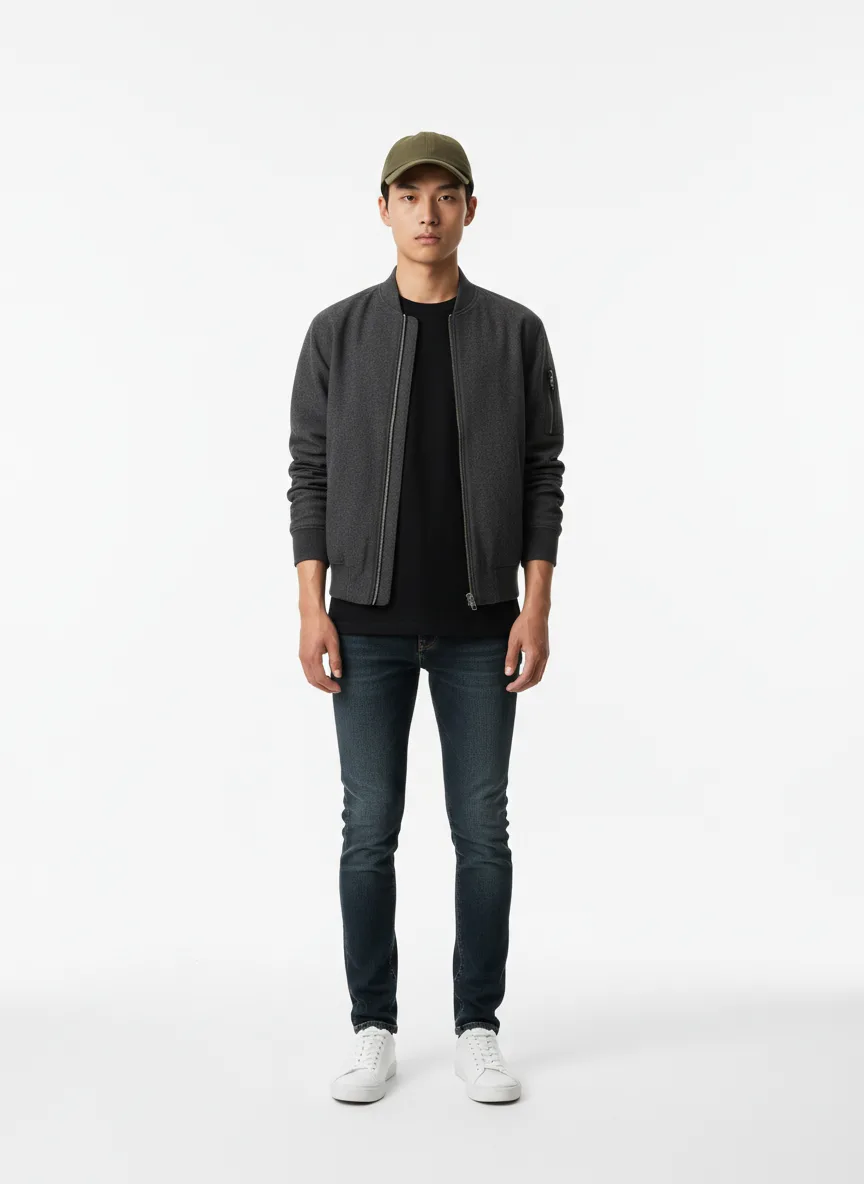 Casual Outfit Idea: Man’s black cotton crewneck t-shirt