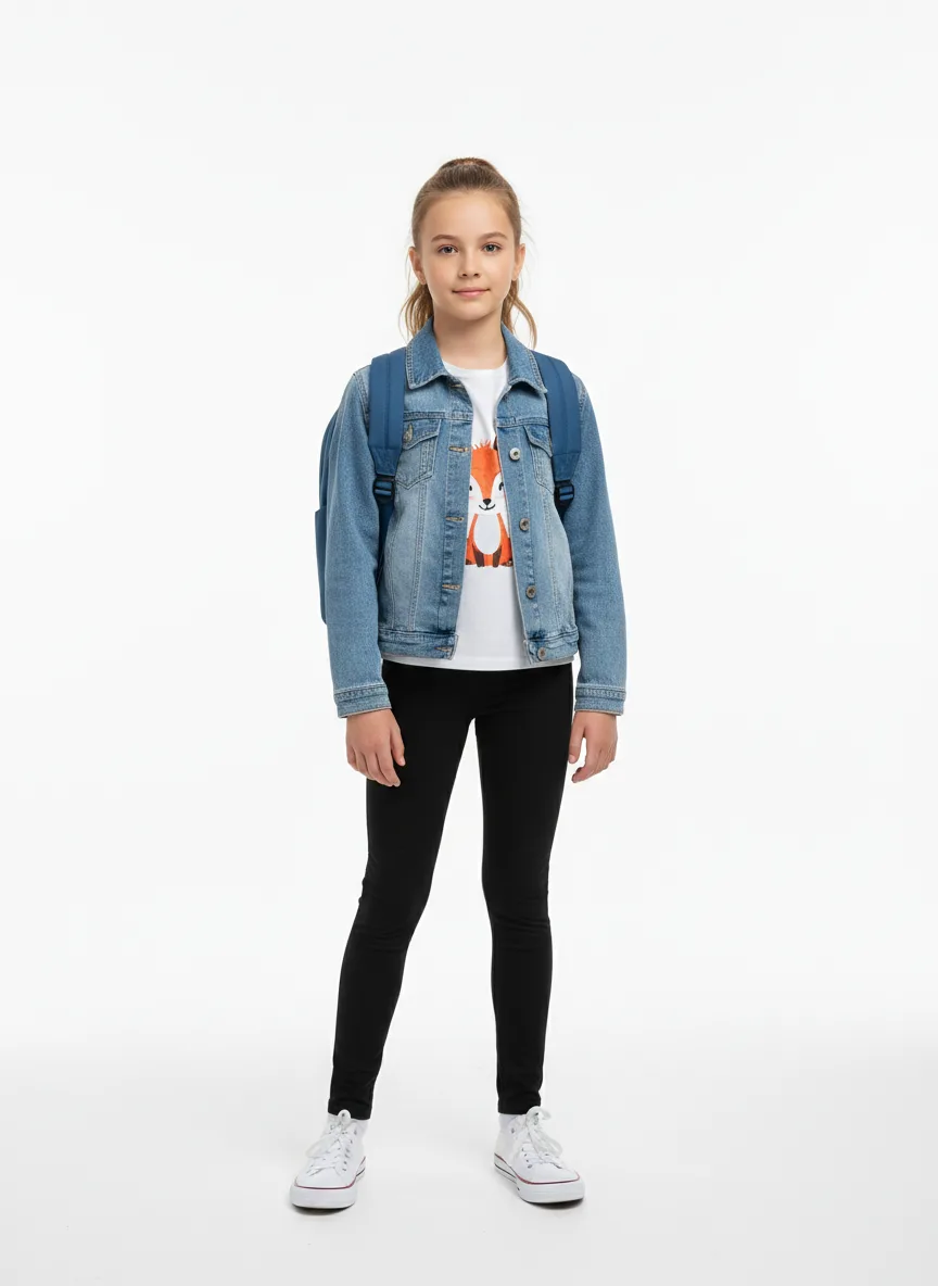 Casual Outfit Idea: Girl denim jacket