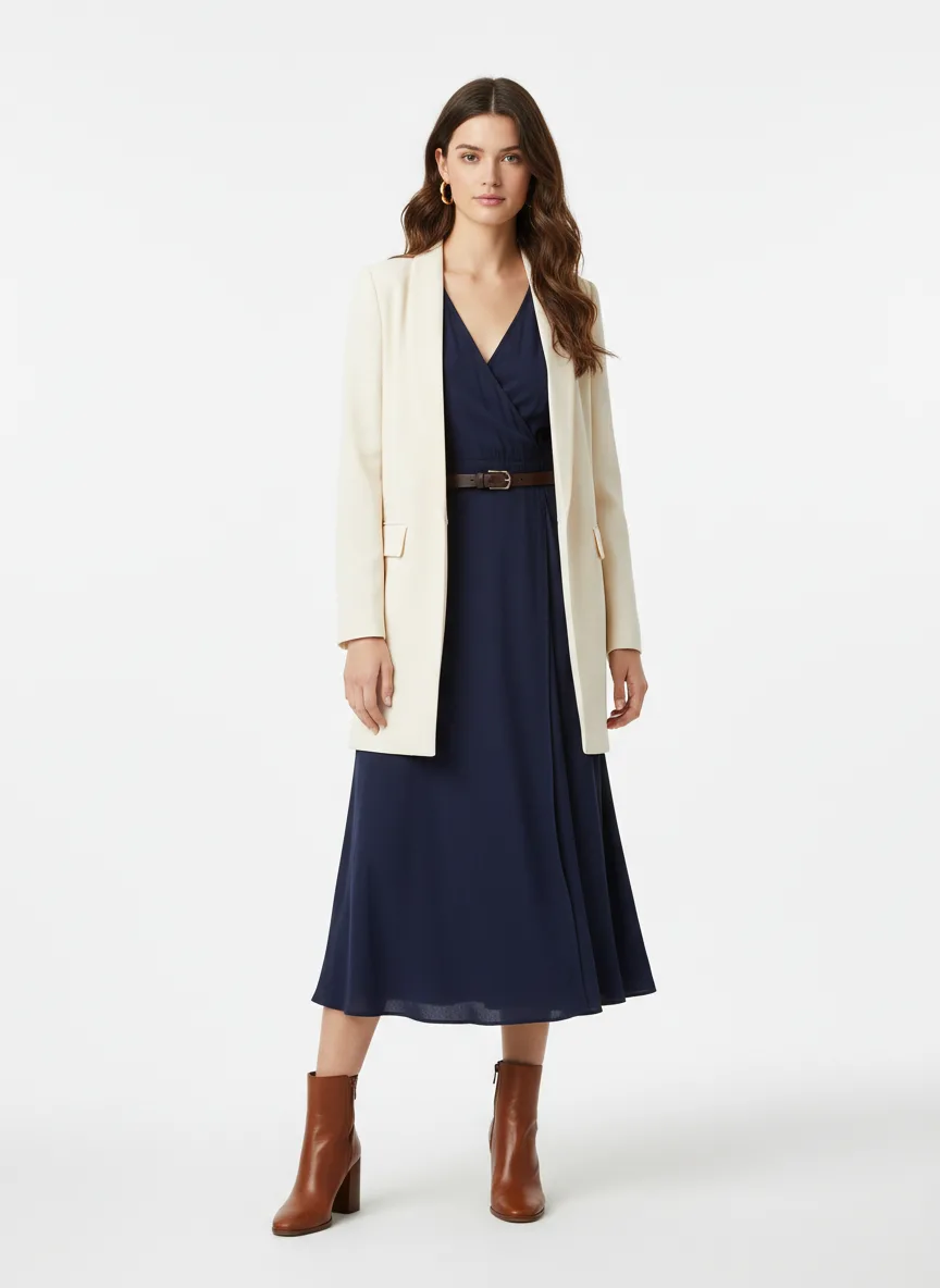 Outfit Idea for 21 year old Woman, Big and tall body-type, Tall height, Fair skin, Brunette hair