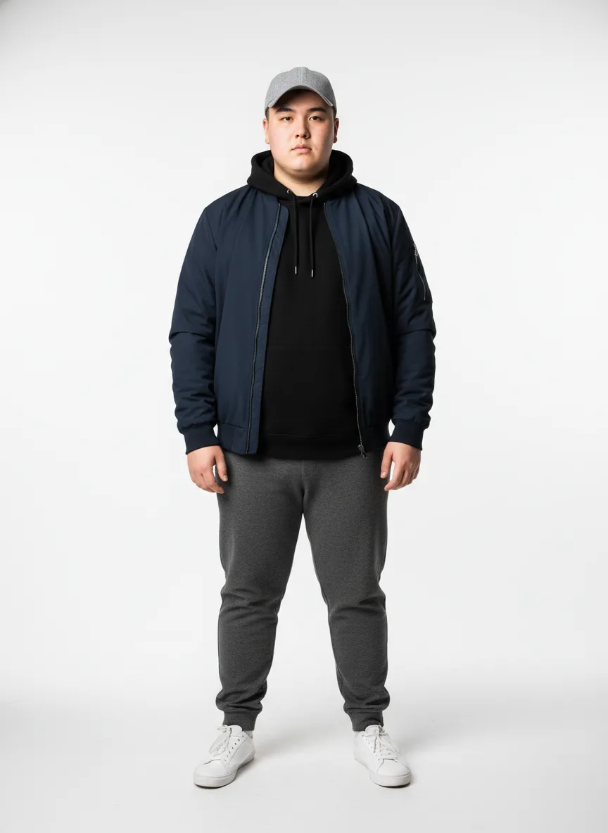 Casual Outfit Idea: Man’s black lightweight hoodie