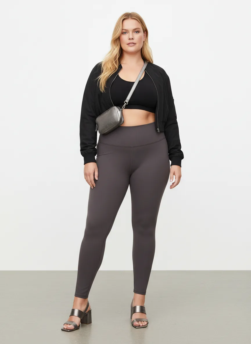 Nightclub Outfit Idea: Woman black racerback sports-bra (complimentary for fair skin, blonde hair)