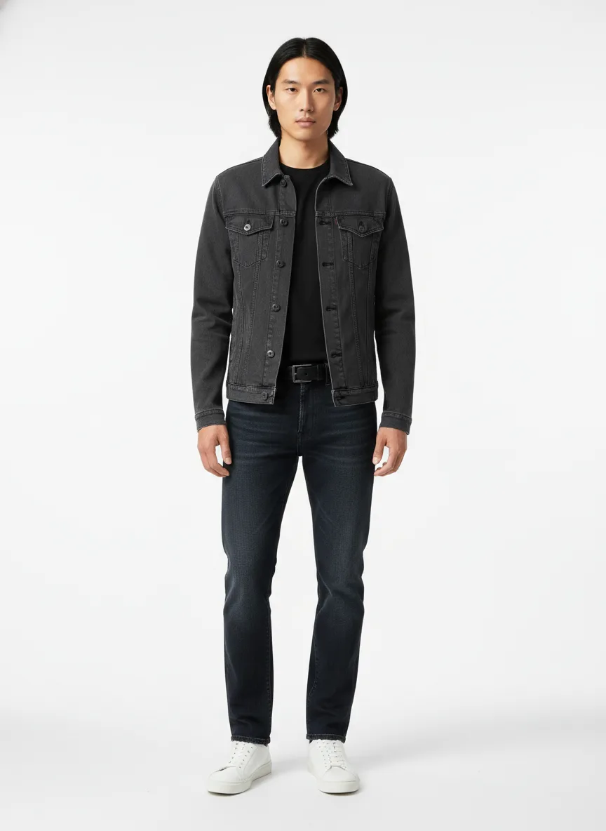 Casual Outfit Idea: Man’s black crewneck t-shirt