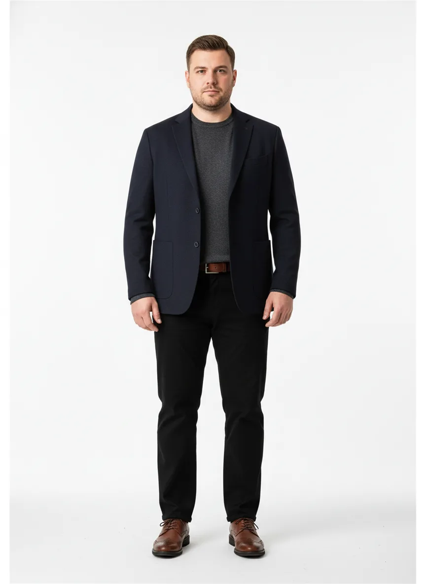 Date-night Outfit Idea: Mans dark navy blue blazer