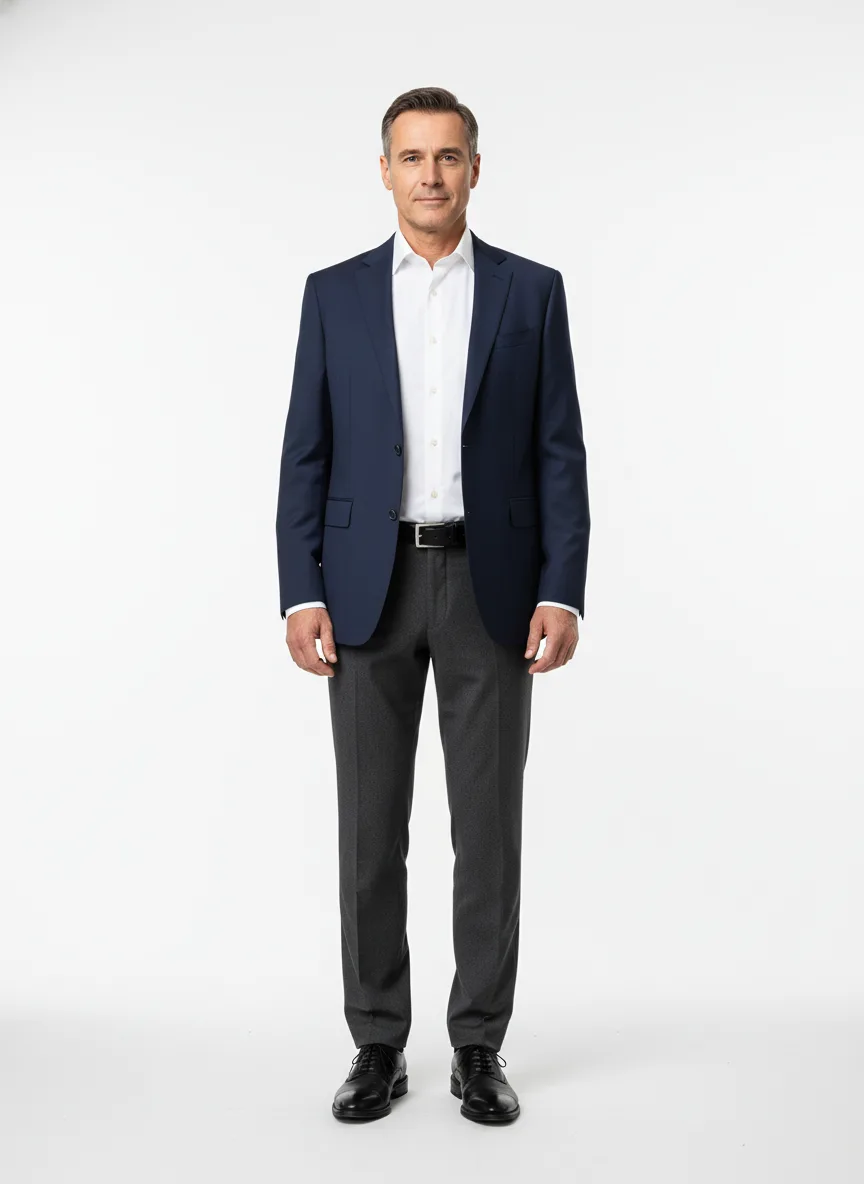 Job-interview Outfit Idea: Man navy blue blazer