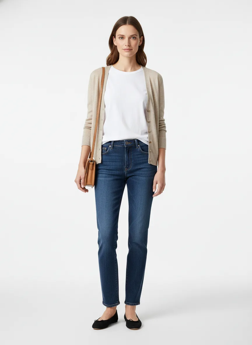 Outfit Idea for 58 year old Woman, Thin body-type