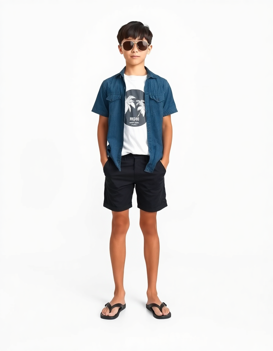 Beach-day Outfit Idea: Boys black swim trunks