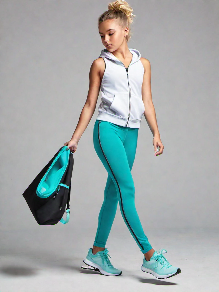 Casual Outfit Idea: Girl's white athletic tank top