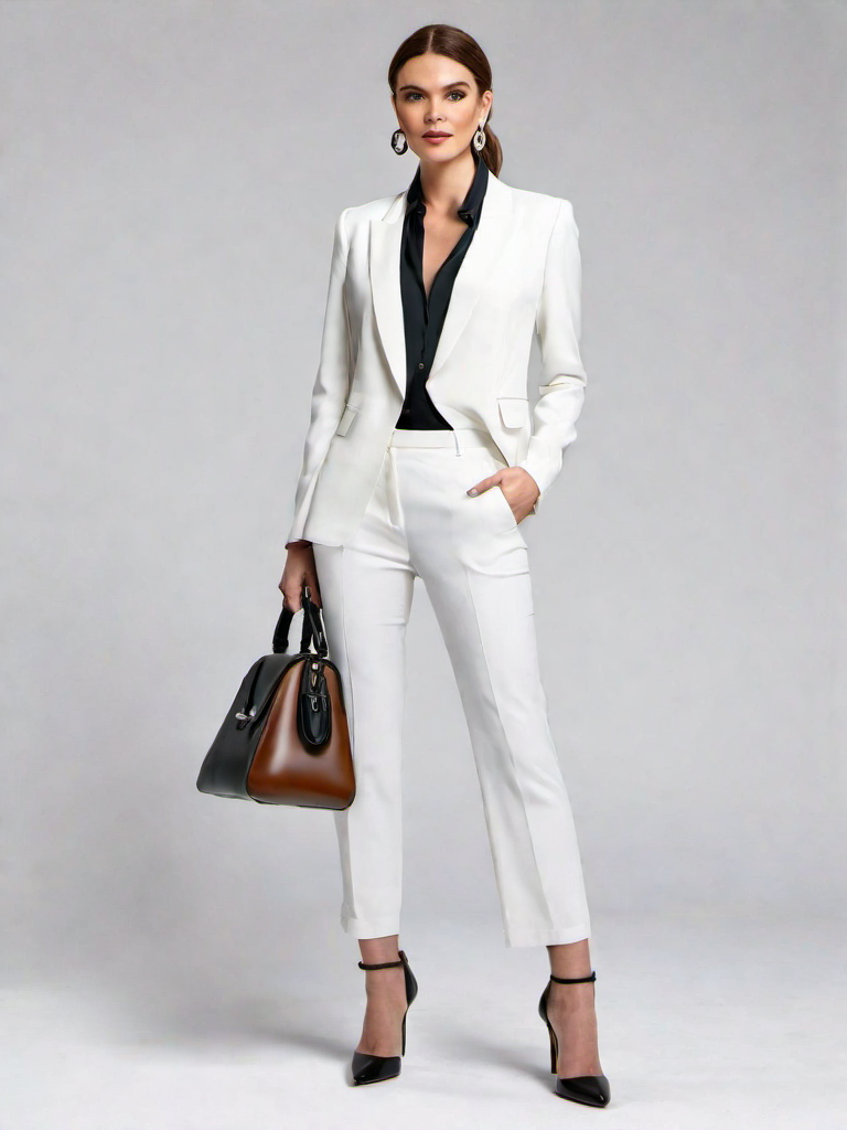 Job-interview Outfit Idea: Womans white silk blouse