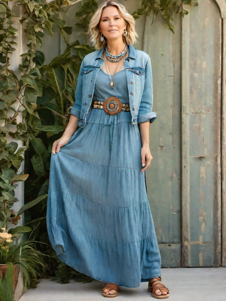 Outfit Idea for 45 year old Woman, Thin body-type, Short height, Fair skin, Blonde hair