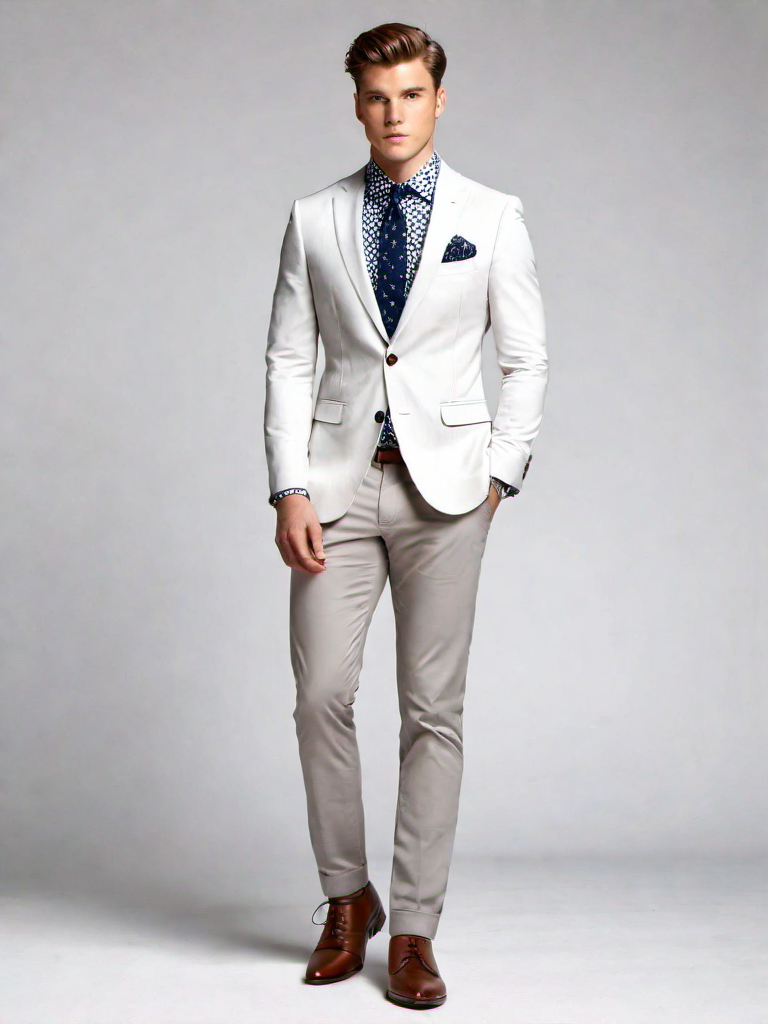 Cocktails Outfit Idea: Mans navy blue blazer